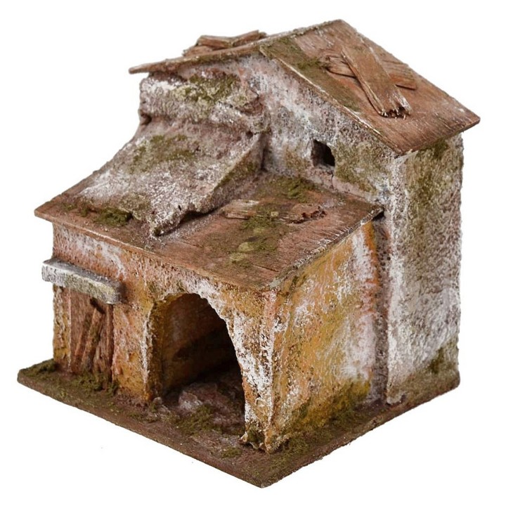 Casita rural para belén de 10x9x11 cm de altura