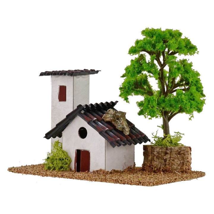 Cascine for nativity scene with tree 15x8x9h cm