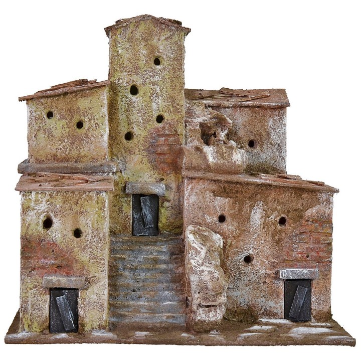 Houses in the distance with staircase cm 22x15x21 h