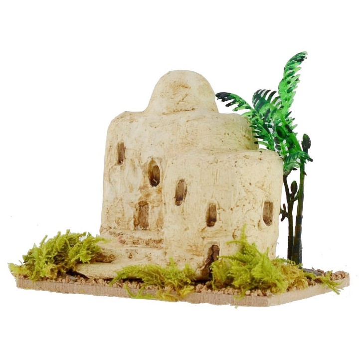 Casas palestinas con palma de 9,5x7x8,5 cm h