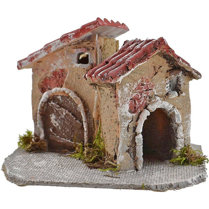 Houses for nativity scene in resin 12x9x8 cm h.