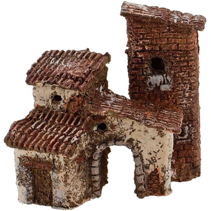 Nativity houses stacked with resin arch cm 9x5x9,5 h.