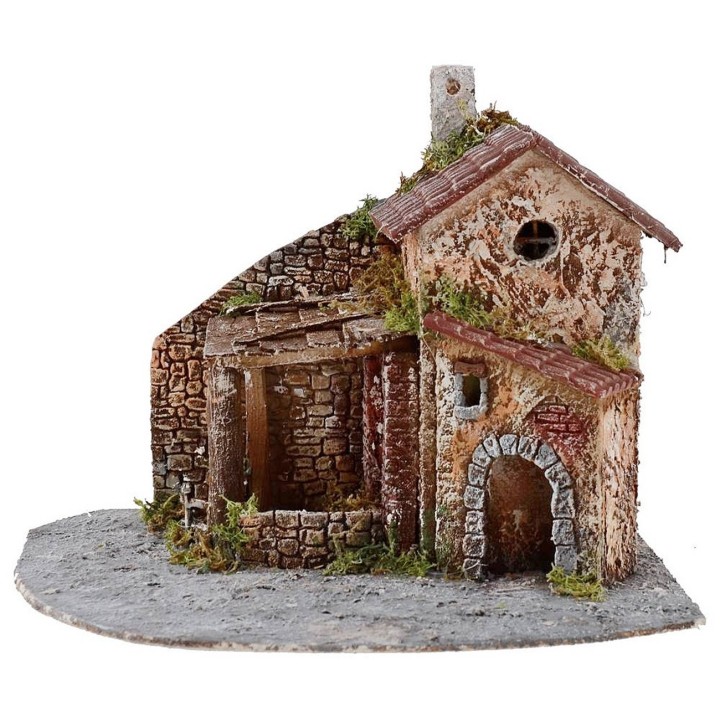 Casolare in resina per presepe cm 30x28x24 h.