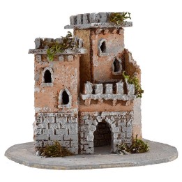 Castello con torri per Presepe cm 17x13,5x14 h