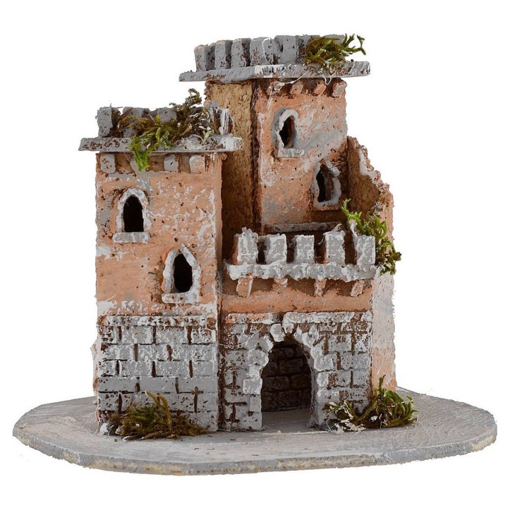 Castello con torri per Presepe cm 17x13,5x14 h