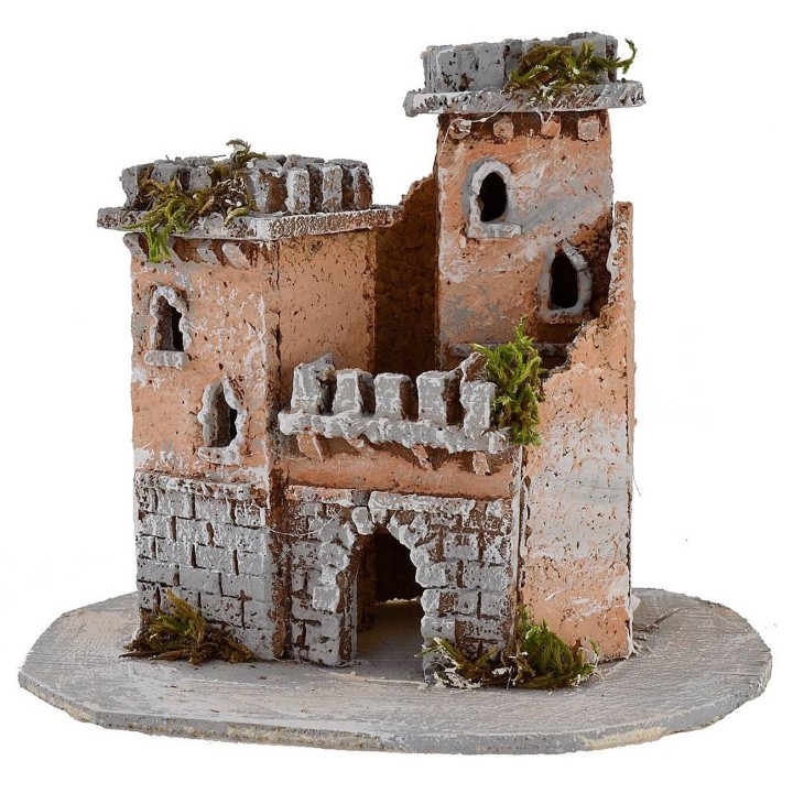 Castello con torri per Presepe cm 17x13,5x14 h