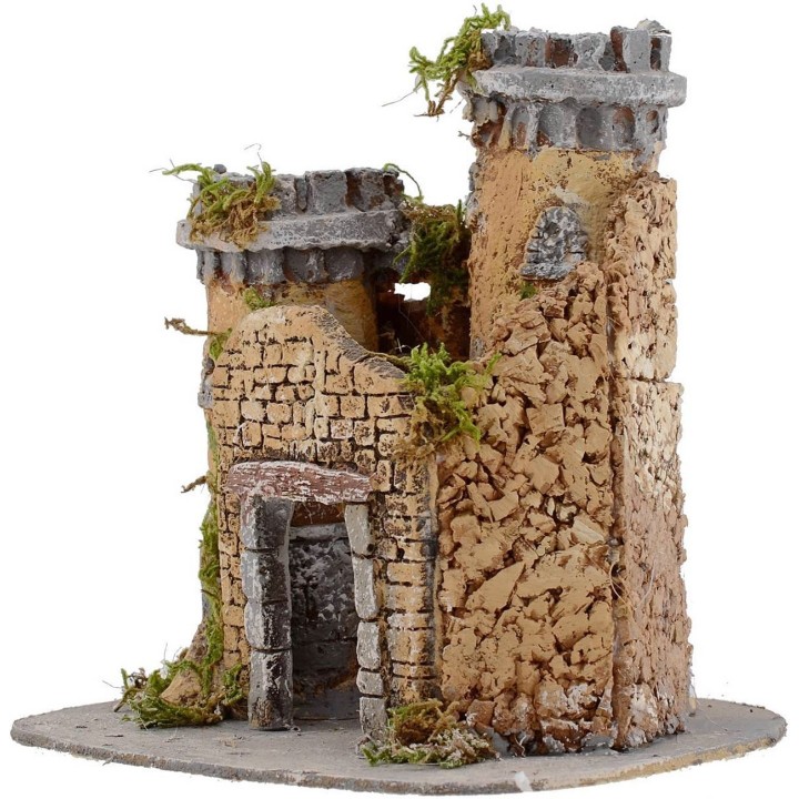 Castillo para belén de 20x17x20 cm de altura.