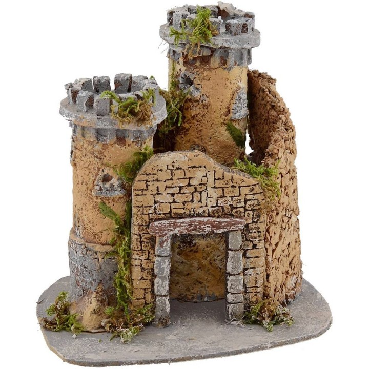 Castillo para belén de 20x17x20 cm de altura.