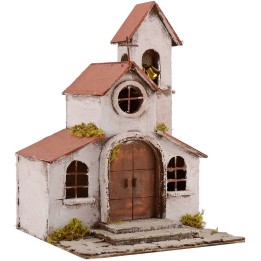 Iglesia con campanario cm 25x25x35 h.
