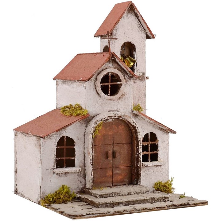 Iglesia con campanario cm 25x25x35 h.