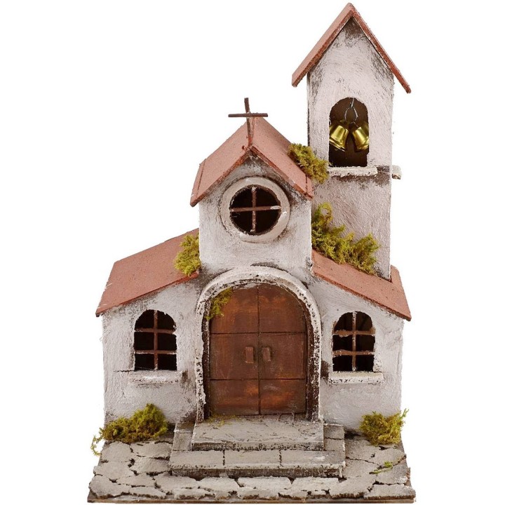 Iglesia con campanario cm 25x25x35 h.