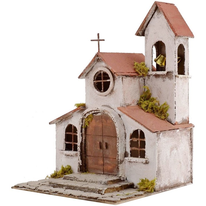 Chiesa con campanile cm 25x25x35 h.
