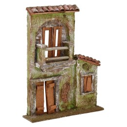 Fachada de casa con balcón, puerta y ventana de 14,5x3,5x18,5