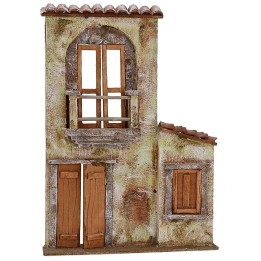 Facciata di casa con balcone cm 26,5x5,5x37,5 h.