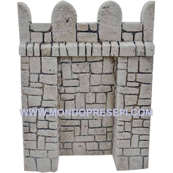 Mura fortificata in resina con pietre cm 12,5x17 h.