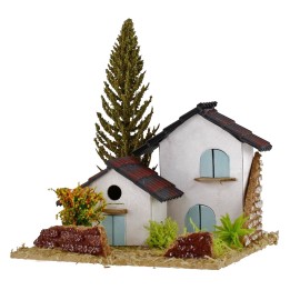 Paisaje con casitas para belén cm13,5x13,5x9,5h