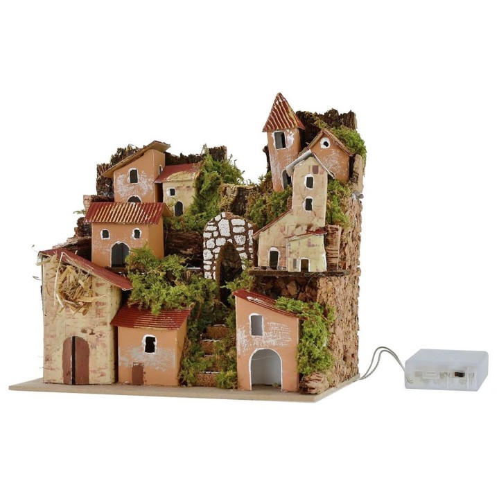 Paesaggio per presepe illuminato cm 20x14x18,5 h