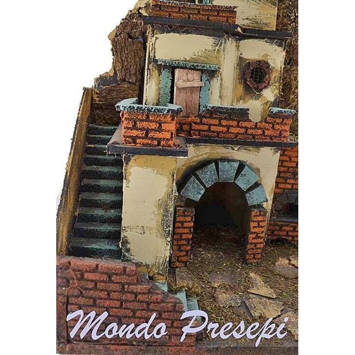 Presepe con fuoco e luci cm 40x29x44 h.