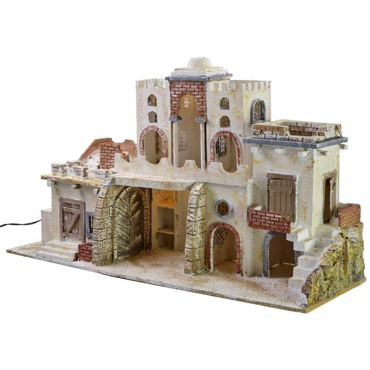 Presepe palestinese con luci funzionanti cm 85x30x50 h
