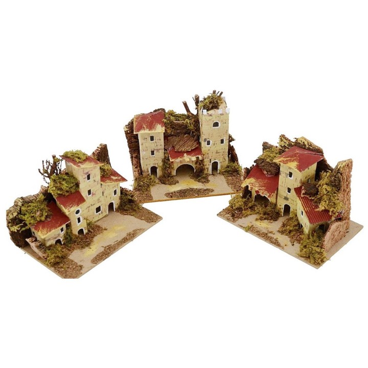 Sep 3 houses for presepe cm 15x10x10 h