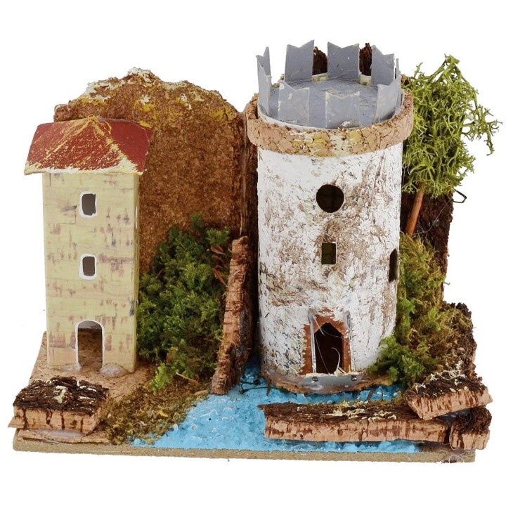 Set of 3-piece houses for creche 15.5x10x12.5 h