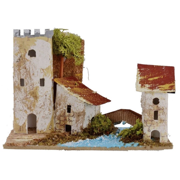 Set casette 3 pezzi per presepe cm 15,5x10x12,5 h