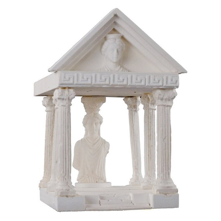 Roman temple in plaster 7.5x13.5x12.5 cm h