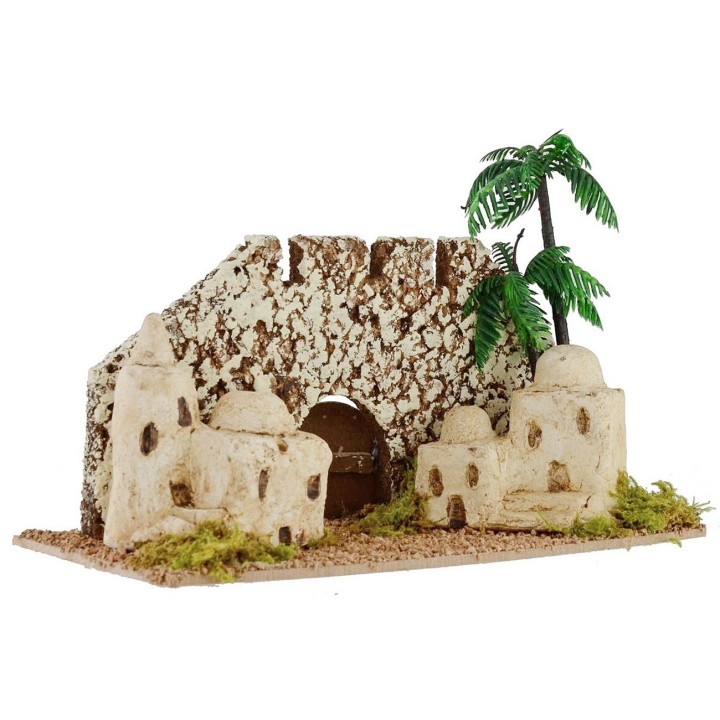 Villaggio palestinese con mura fortificate cm 21,2x11,5x15 h