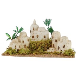 Palestinian village with vegetation and palm cm 21x13, 3x10, 5 h