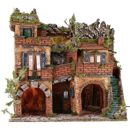 Pueblo iluminado con espejo efecto profundidad cm 50x39,5x53 h
