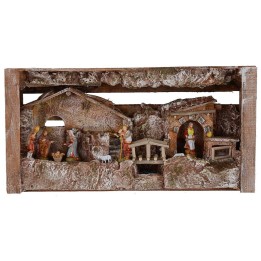 Presepe completo di statue Landi Moranduzzo con capanna e