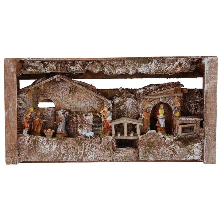 Belén completo de estatuas Landi Moranduzzo con cabaña y