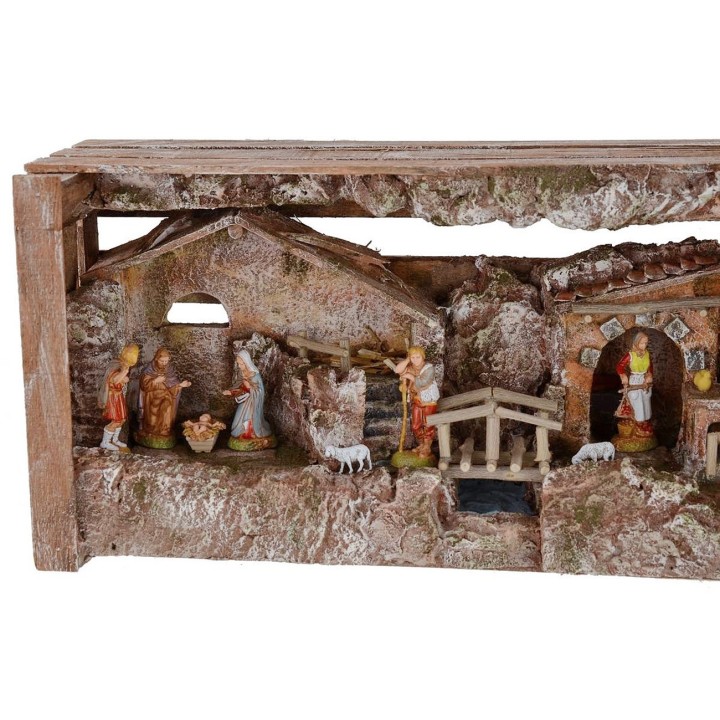 Complete nativity scene with Landi Moranduzzo statues and stable