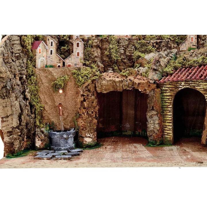 Presepe con Fontana e luci cm 45x30x38 h.