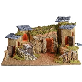 Illuminated nativity scene cm 57x34x31.5 h