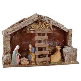 Capanna completa con Natività Landi 10 cm e scala cm 29x15x19 h