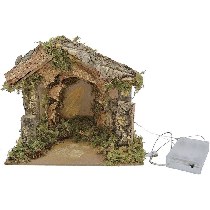 Capanna con luci a batteria cm 20x14x17 h.