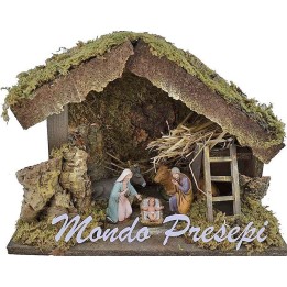 Capanna con natività Landi cm 10 cm 33x18x23