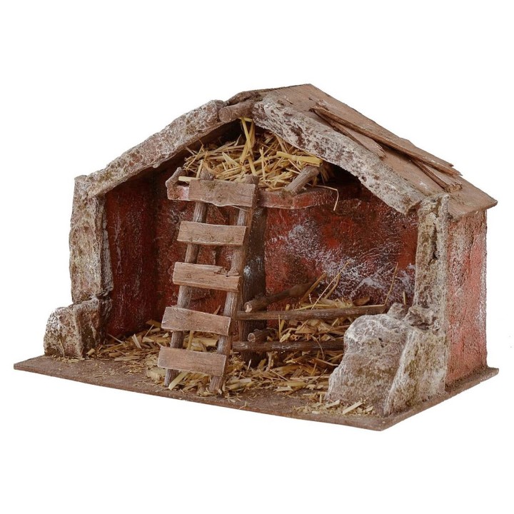 Cabaña con escalera de 29x15x19 cm de altura para Natividad de