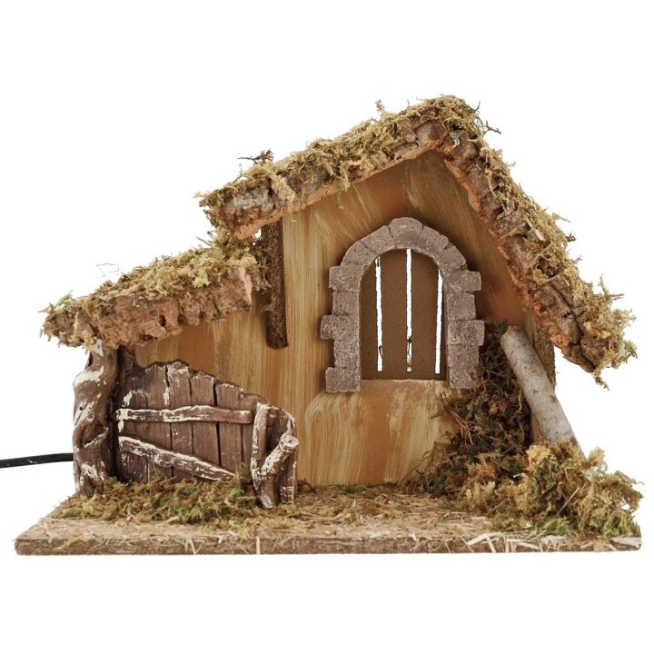 Cabaña iluminada de 32x18x24 cm h