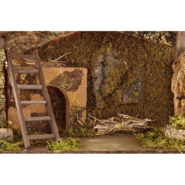 Cabaña iluminada de 49,5x23x35 cm de altura para estatuas de