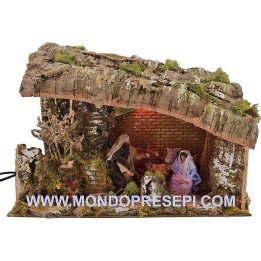 Capanna presepe Completa con natività in movimento