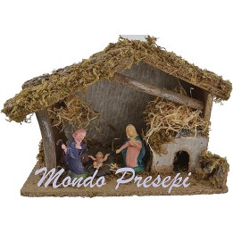Capanna presepe con natività cm 8