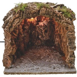 Grotta illuminata presepe cm 30x30x23 h.