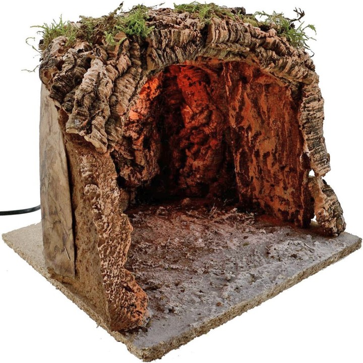 Gruta iluminada belén cm 30x30x23 h.