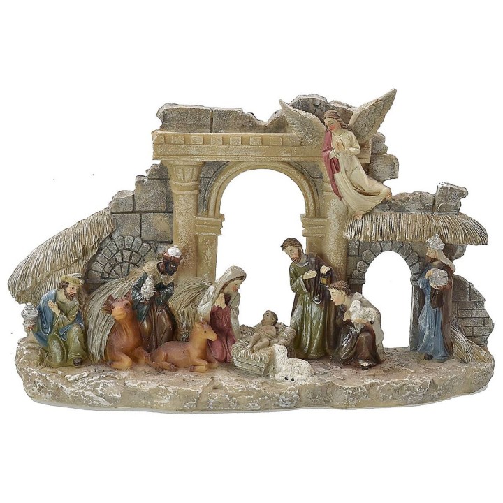 Tempio con Natività cm 29X6,5X18 h