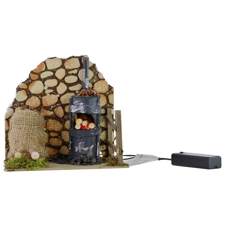Ambientazione per castagnara con forno funzionante cm 15x10x14,5