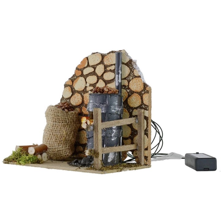 Ambientazione per castagnara con forno funzionante cm 15x10x14,5