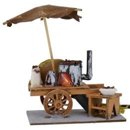 Carro castañero con fuego funcional 11x6,5x13,5 h cm para
