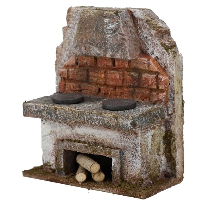 Cucina con cappa per presepe cm 10x5x11,5 h. 